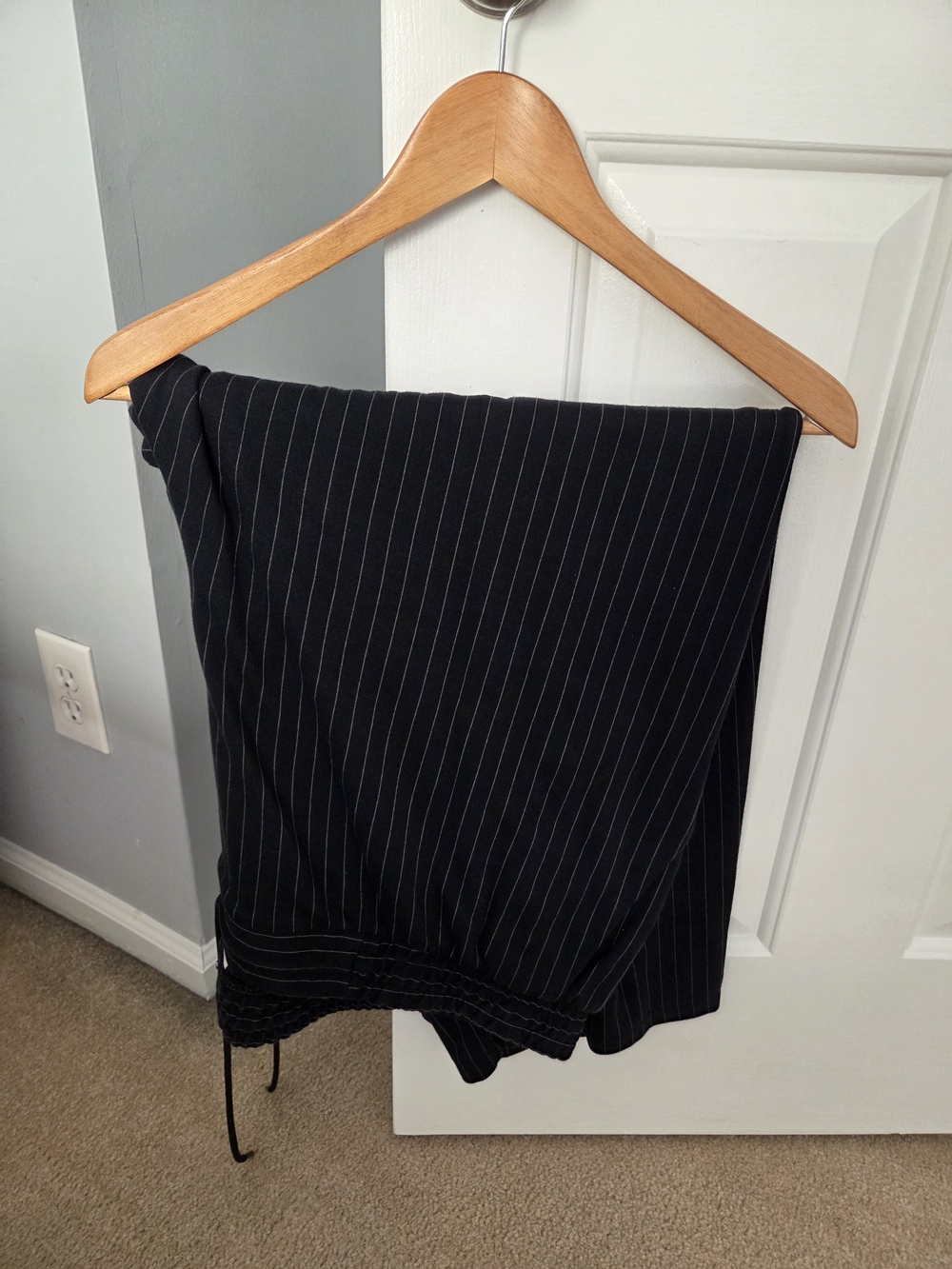 Navy Pinstripe Pants